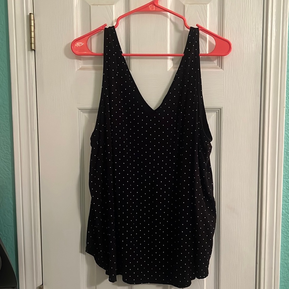Polka dot black and white tank top